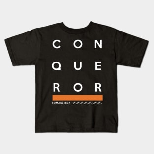 Bible Verse CONQUEROR Romans 8:37 Kids T-Shirt